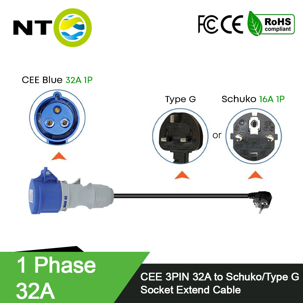 NTO Blauer CEE Weiblicher Stro – Ev Charger Adapter Bewertung und Preis