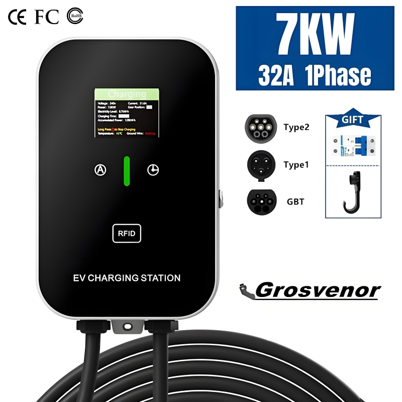 Neue 7KW Typ2 Elektrofahrzeug- – Wallbox Ev Bewertung und Preis